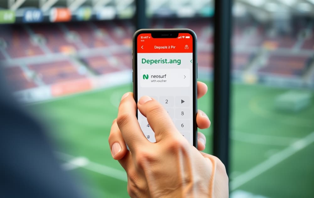 Norsk spiller som setter inn med Neosurf-kupong på en bookmaker via mobilen